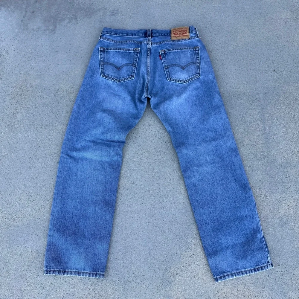 Levi's 505 Regular Fit Straight Leg Jeans Men 33x30‎ Blue Denim 100% Cotton